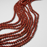 Яшма красная натуральная, 4мм, шар, микроогранка