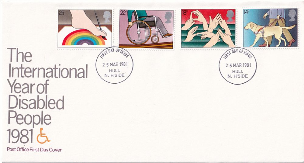 Конверт Первого дня Великобритании от 25 марта 1981 года с четырьмя марками и спецгашенем