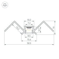 Профиль PIK-F-HIDE-INT-3000 (Arlight, Алюминий) 063386