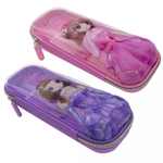 Пенал EVA Alingar, 1 отделение 1 откидная планка, карман сетка, молния, объемный рисунок, 100 х 230 мм, "Аниме Girl", микс (роз, фиолет)