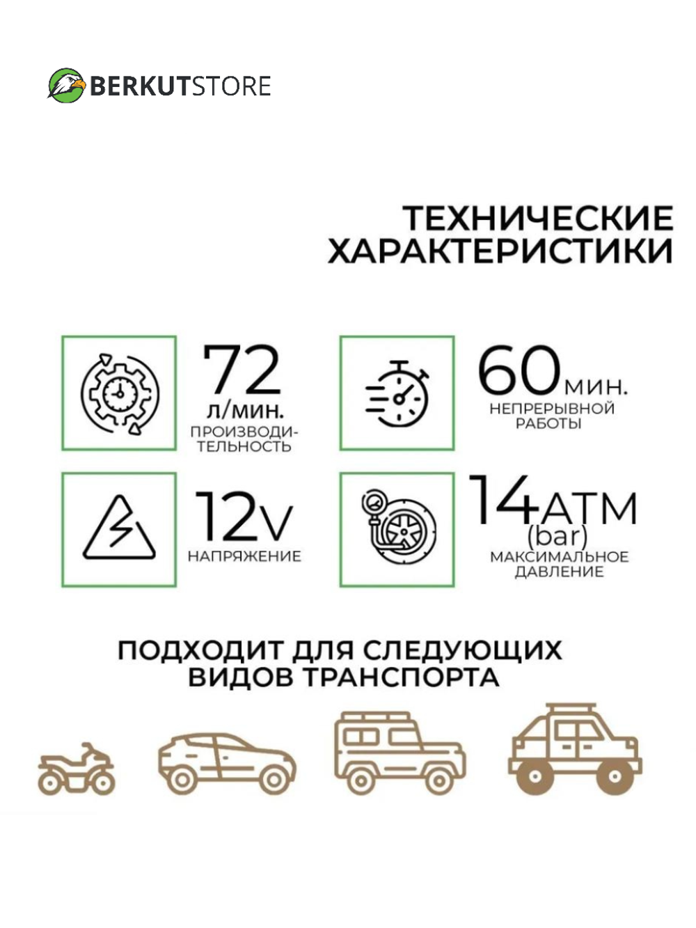 Автомобильный компрессор BERKUT R20