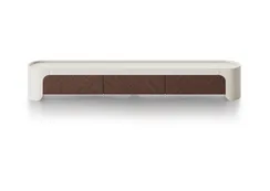 Тумба Lagom nova под ТВ 3 ящика ширина 200 см (молочный, орех)