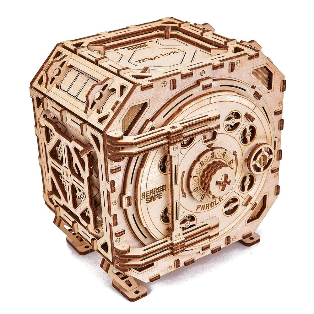 Механический сейф с кодовым замком от Wood Trick - деревянный конструктор, 3D пазл, Сборная модель