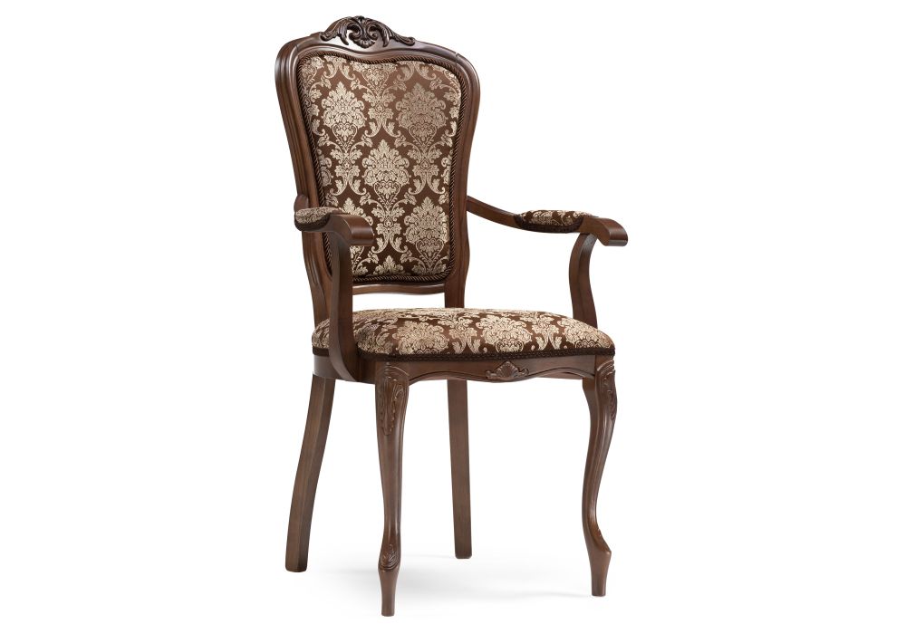 Кресло Руджеро с мягкими подлокотниками орех / шоколад