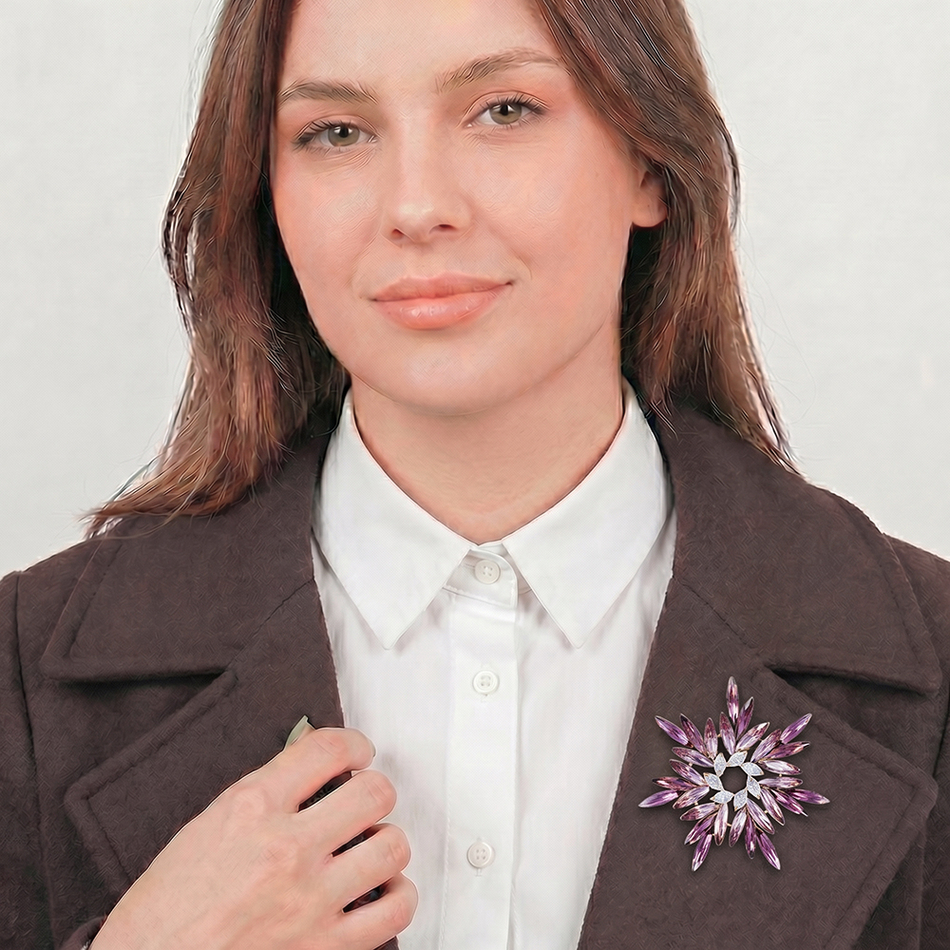 Брошь Fiore Luna ОРЕОЛ Zircon Crystal XR14406A1 V/G