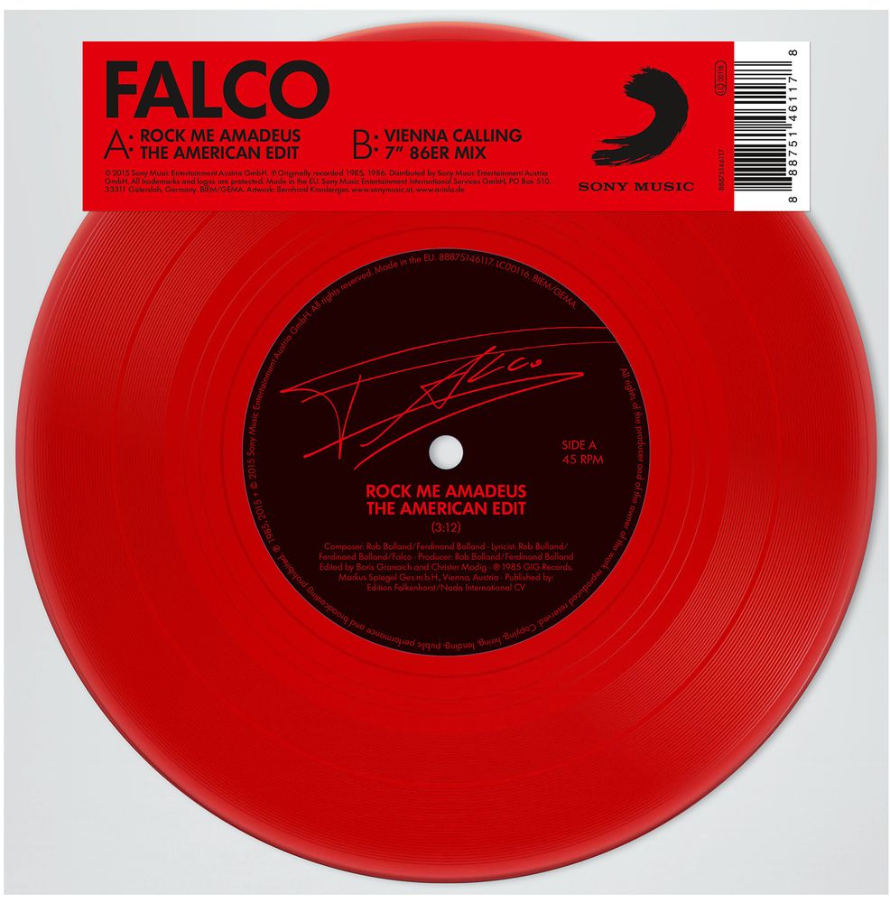 Falco / Rock Me Amadeus, Vienna Calling (Coloured Vinyl)(7&quot; Vinyl Single)