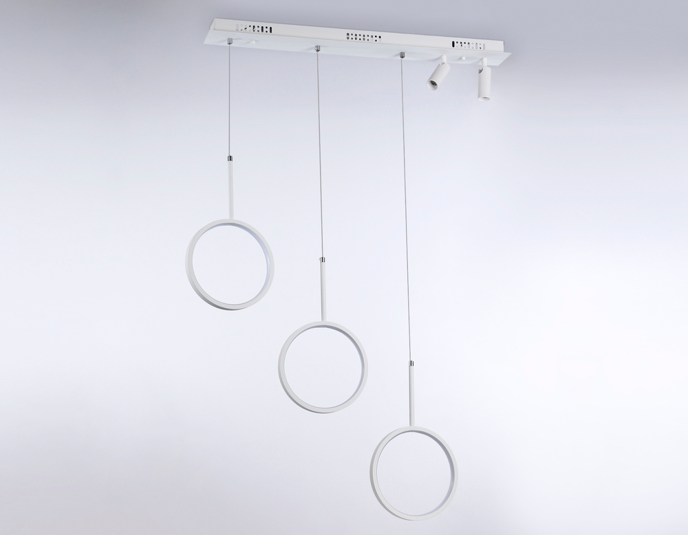 Светильник светодиодный подвесной с пультом FL5277/3+2 WH белый 59W 3000K/4200K/6400K+4200K 800*20*1200 (ПДУ ИК)