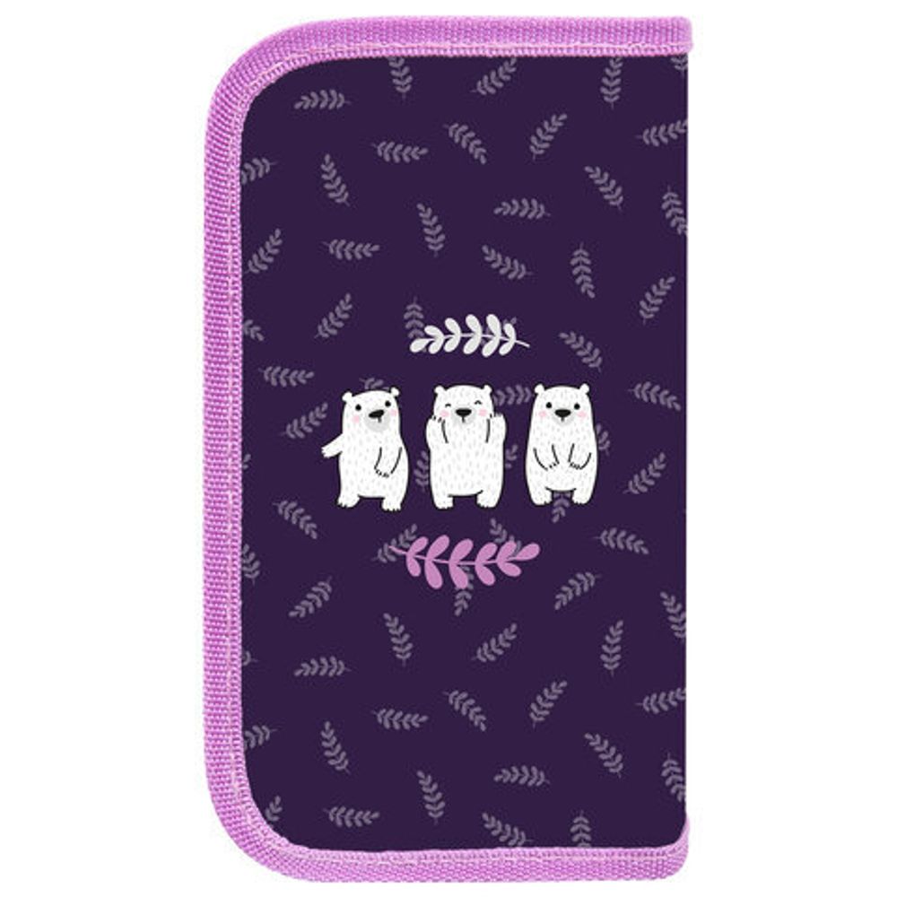 Пенал ПИФАГОР, 2 отделения, ламинированный картон, 19х11 см, "Happy bear", 272246