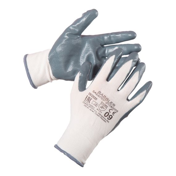 Перчатки БАББЛЕР белые с серым