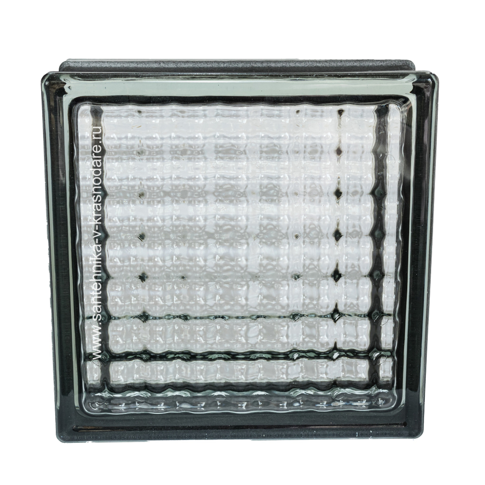 Купить Стеклоблок бесцветный большая сетка черный бриллиант Vitrablok 19х19х8