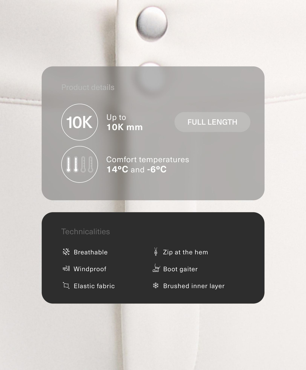 OYSHO Водонепроницаемые расклешенные брюки SKI полной длины, белый