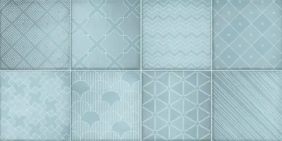 Настенная плитка ALMA Ceramica TWU09RCD016 Richard 50x24.9 голубая глянцевая рельефная под мозаику