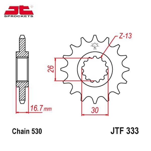 JT JTF333.14 звезда передняя (ведущая), 14 зубьев