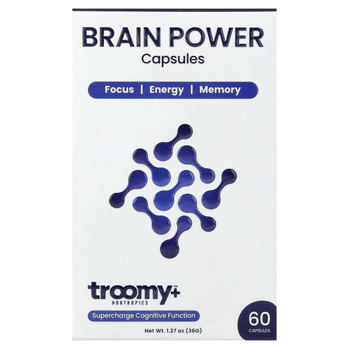 Troomy Nootropics, сила мозга, 60 капсул