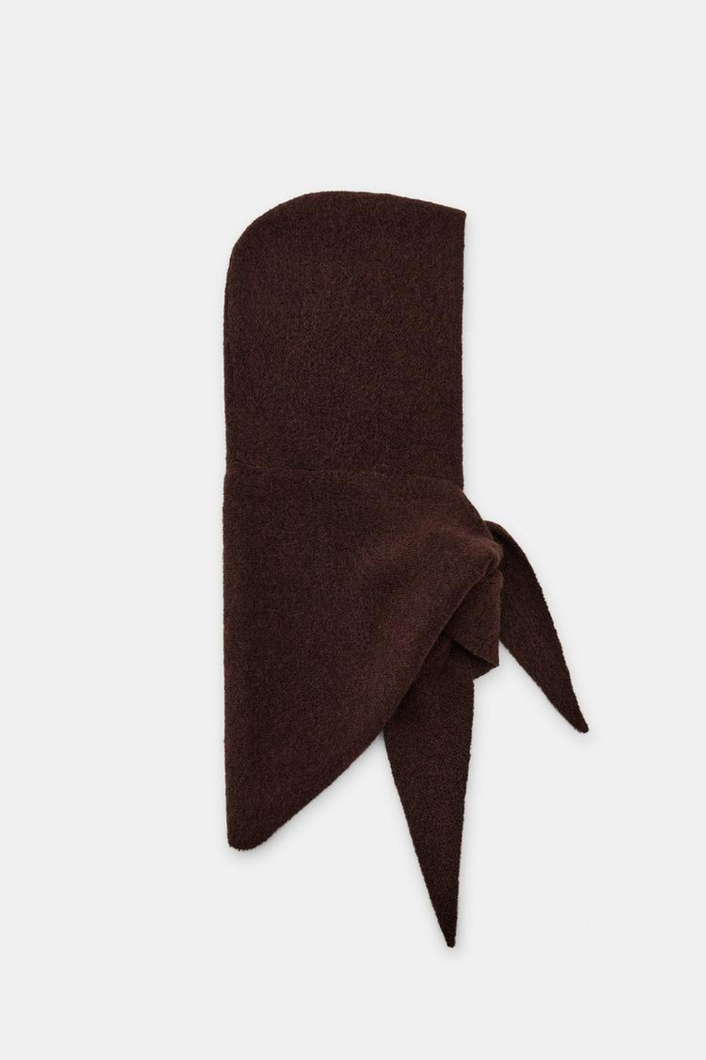 ZARA ТРИКОТАЖНЫЙ КАПЮШОН, КОРИЧНЕВЫЙ