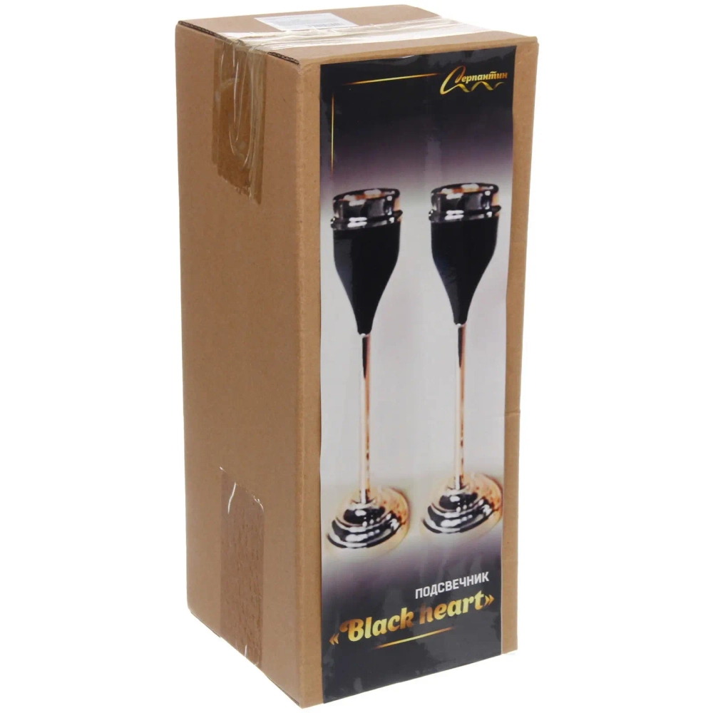Подсвечник «BLACK HEART» 28*11,5*11,5 см, Черный