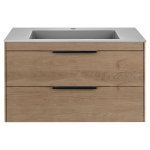 База под раковину Chiara 2D 800 подвесная, 2 выкатных ящика soft-close, N.Oak