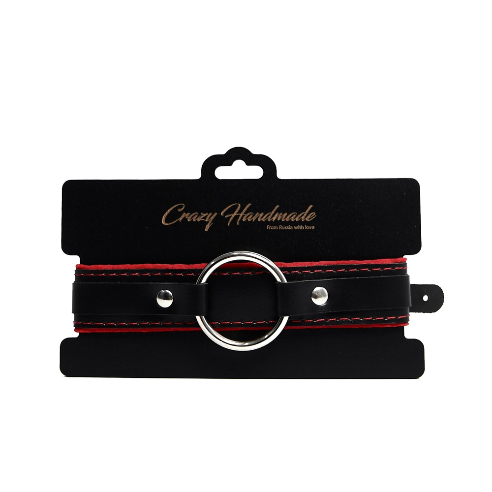Ошейник Crazy Handmade с мягкой красной подкладкой