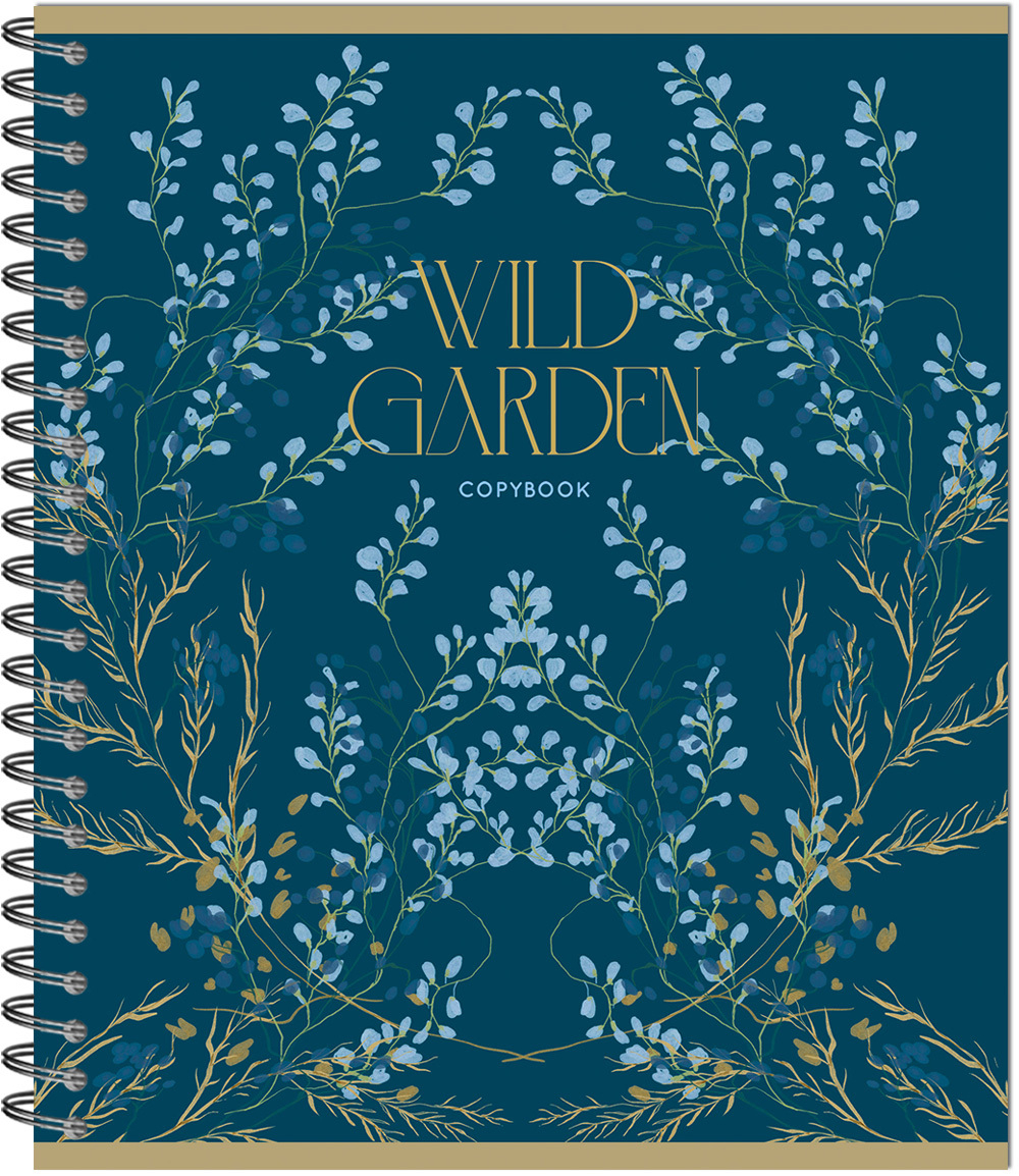 Тетрадь WILD GARDEN 170х203, 48 л. гребень, , 4+0+выборочный УФ-лак, 4 диз