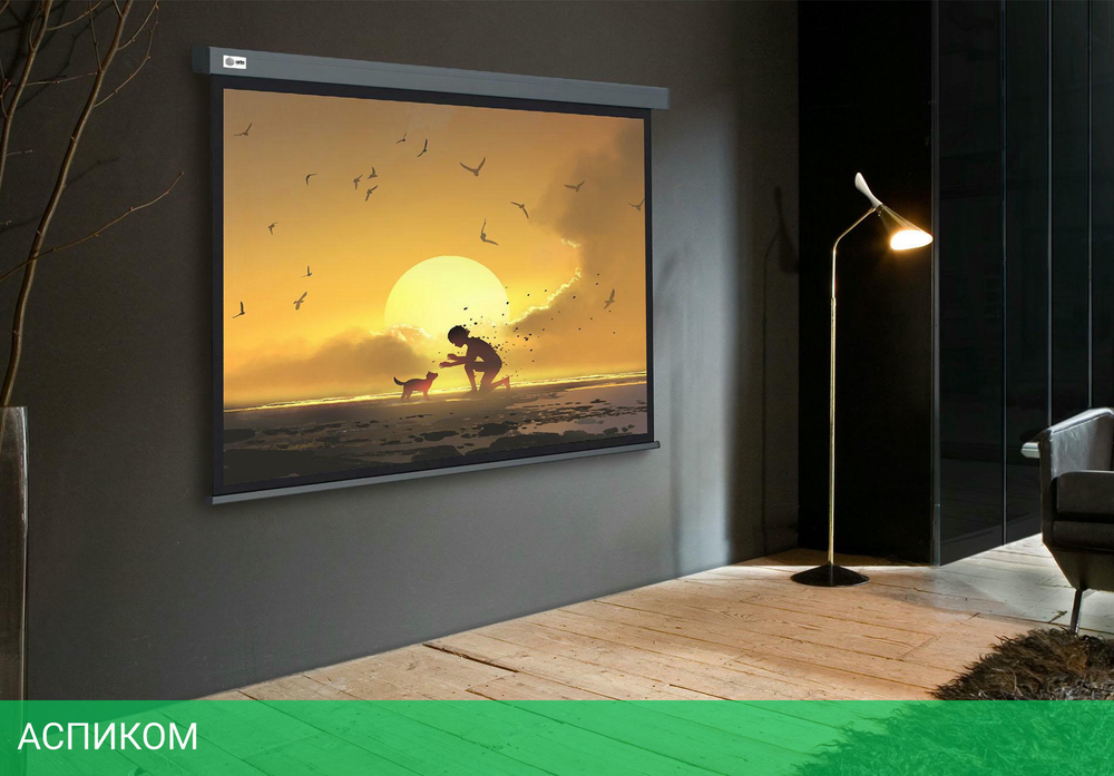 Проекционный экран Cactus CS-PSW-124X221-SG серый