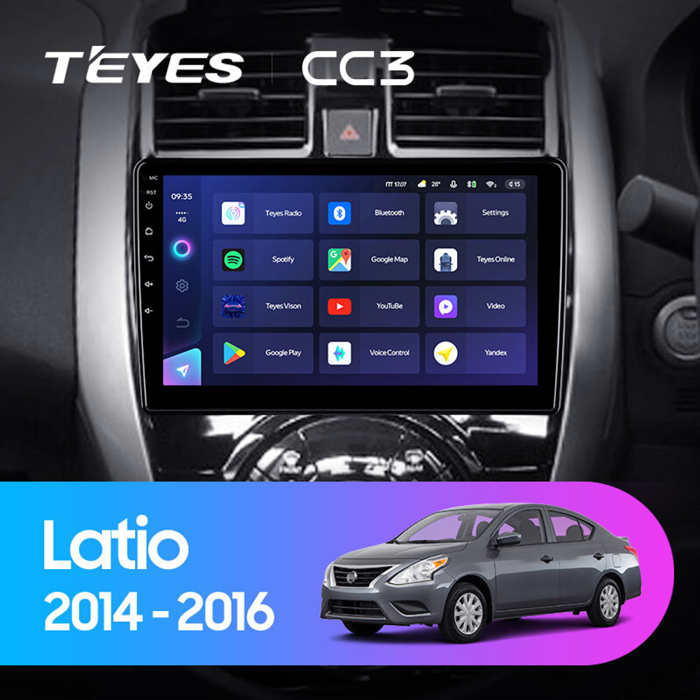 Teyes CC3 10,2" для Nissan Latio 2014-2016 (прав)