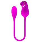 Лиловый вакуумный клиторальный стимулятор с виброяйцом Baile Kama MC34