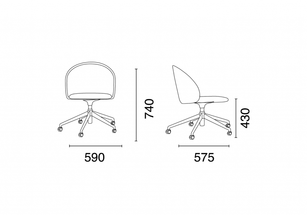 Стул офисный на колесах Papatya Glera-S Chief