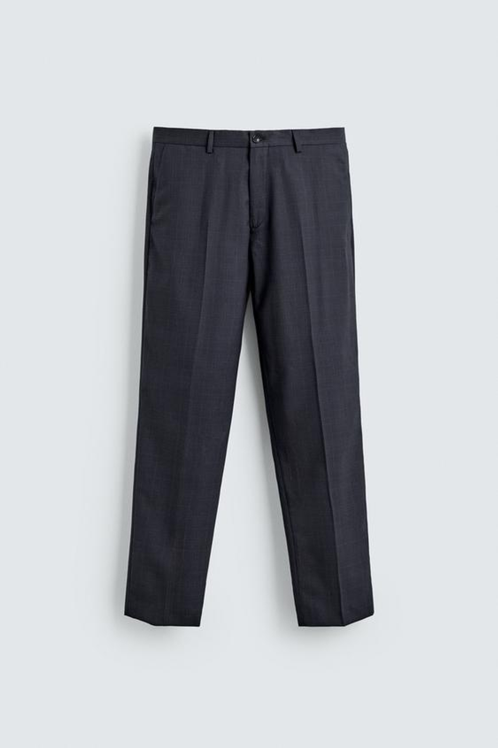 ZARA КОСТЮМНЫЕ БРЮКИ REGULAR FIT В КЛЕТКУ, МОРСКОЙ ТЕМНО-СИНИЙ