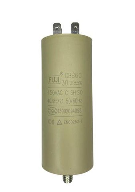 Конденсатор пусковой 450 В 30 мкФ FUJI CBB60 (2+2 PINS+с креплением под болт) 40x93мм