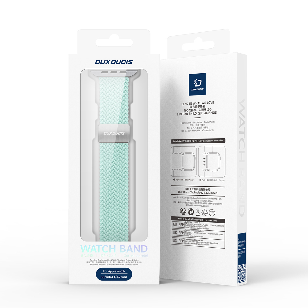 Эластичный ремешок зеленого цвета (Mint Green) для смарт часов Apple Watch размером 38, 40, 41 и 42MM, серия Mixture Ultra Series от Dux Ducis