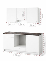 Кухонный гарнитур, 182х60х200, Кнок, KNOXHULT (КНОКСХУЛЬТ), белый, Dipriz
