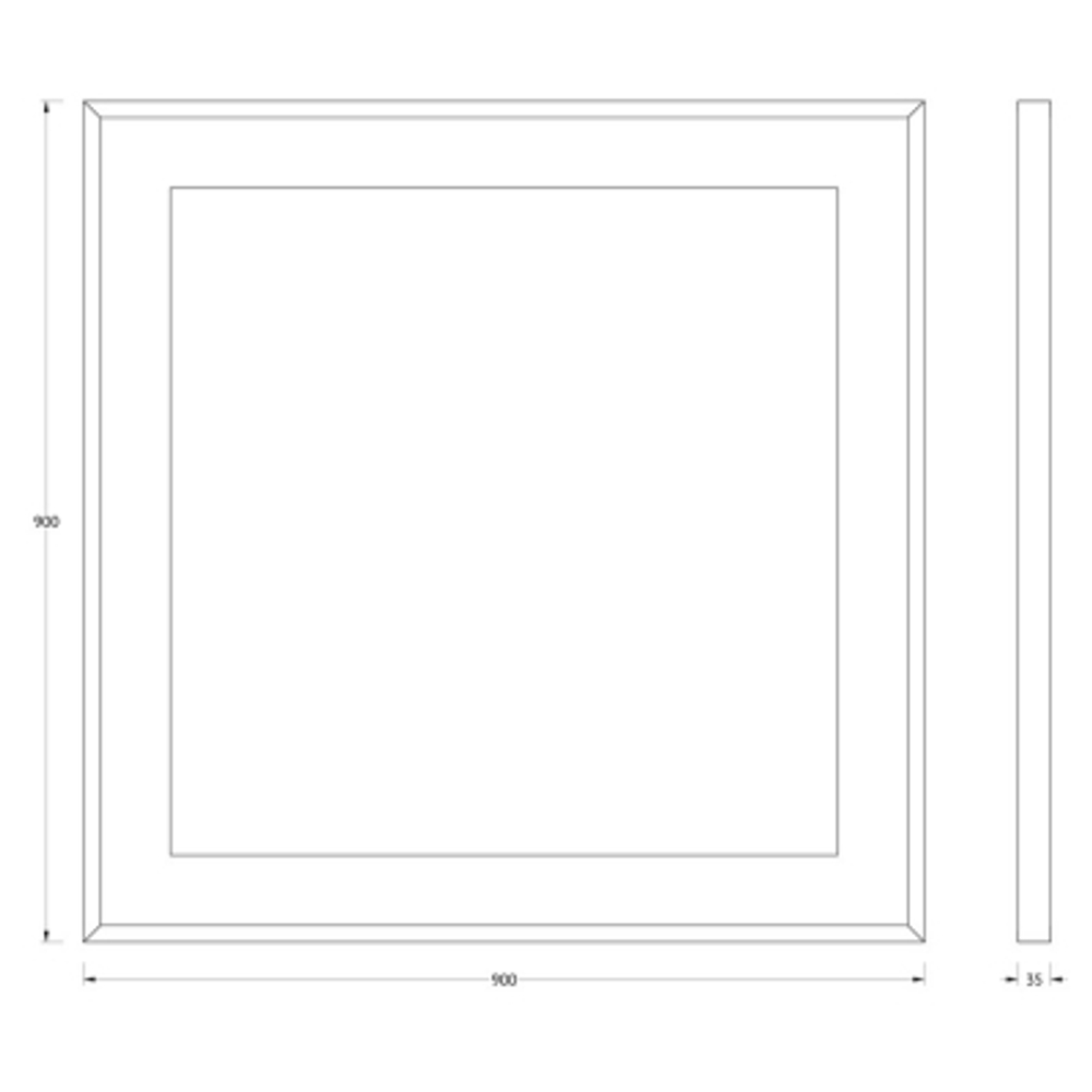Зеркало Evoform в багетной раме со встроенным LED-светильником 26,5 W 90x90 см