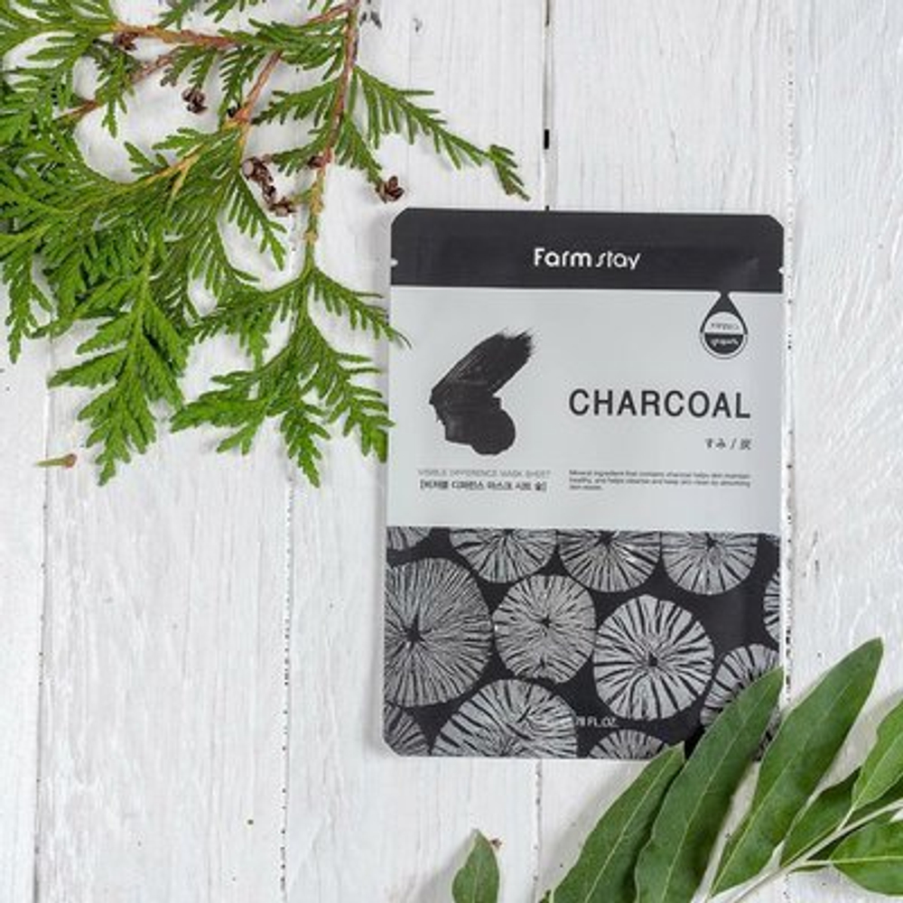 FarmStay. Тканевая маска с углем Visible Difference Mask Sheet Charcoal