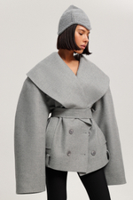 Пальто с округлым воротником