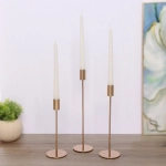 Подсвечники «IDEAL» 22 /27/32 см (набор 3 шт), Золото