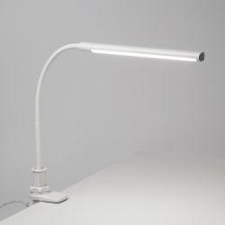 Настольный светильник ЭРА NLED-509-8W-W светодиодный на струбцине белый | Светодиодные настольные лампы