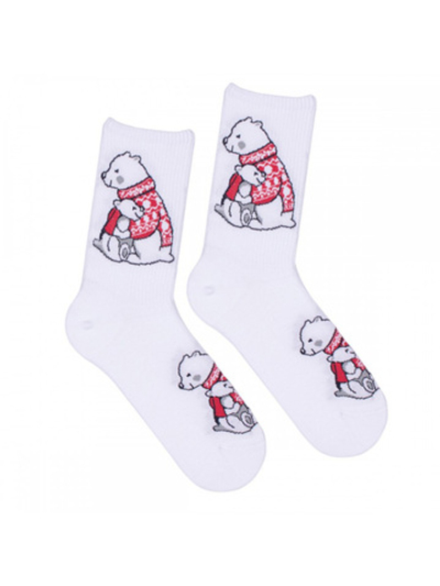 Носки медицинские женские Babushka, "Медведи", белый, 36-40