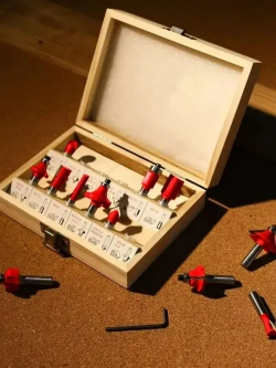 Набор фрез по дереву (хвостовик 8 мм, 12 предметов) с коробкой