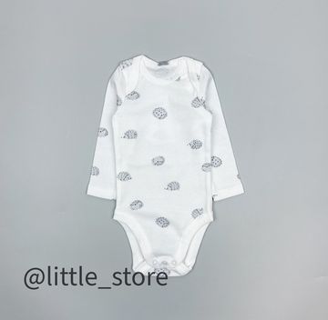 Боди хлопковое "Ежики" голубые ежики на сахаре