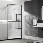 Душевая перегородка Волк-Ин (Walk-In) VSW-1HC900CFB, 900*2000, черный, стекло прозрачное/рифленое