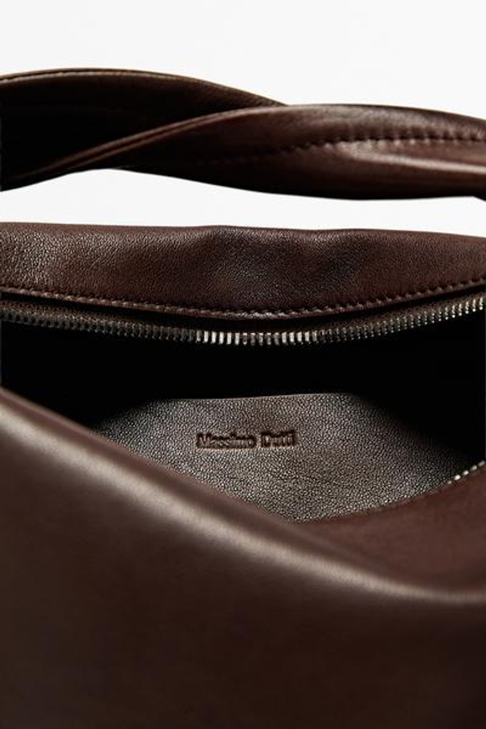 Massimo Dutti Сумка через плечо из кожи наппа, светло-коричневый