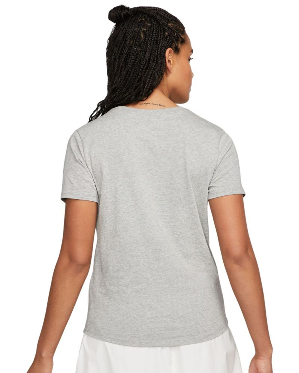 Женская теннисная футболка Nike Sportswear Club Essentials - dark grey heather/black