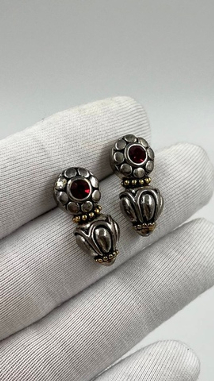 Серьги с красными кристаллами