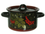 Кастрюля 2,9л "Рябина" черная с красным