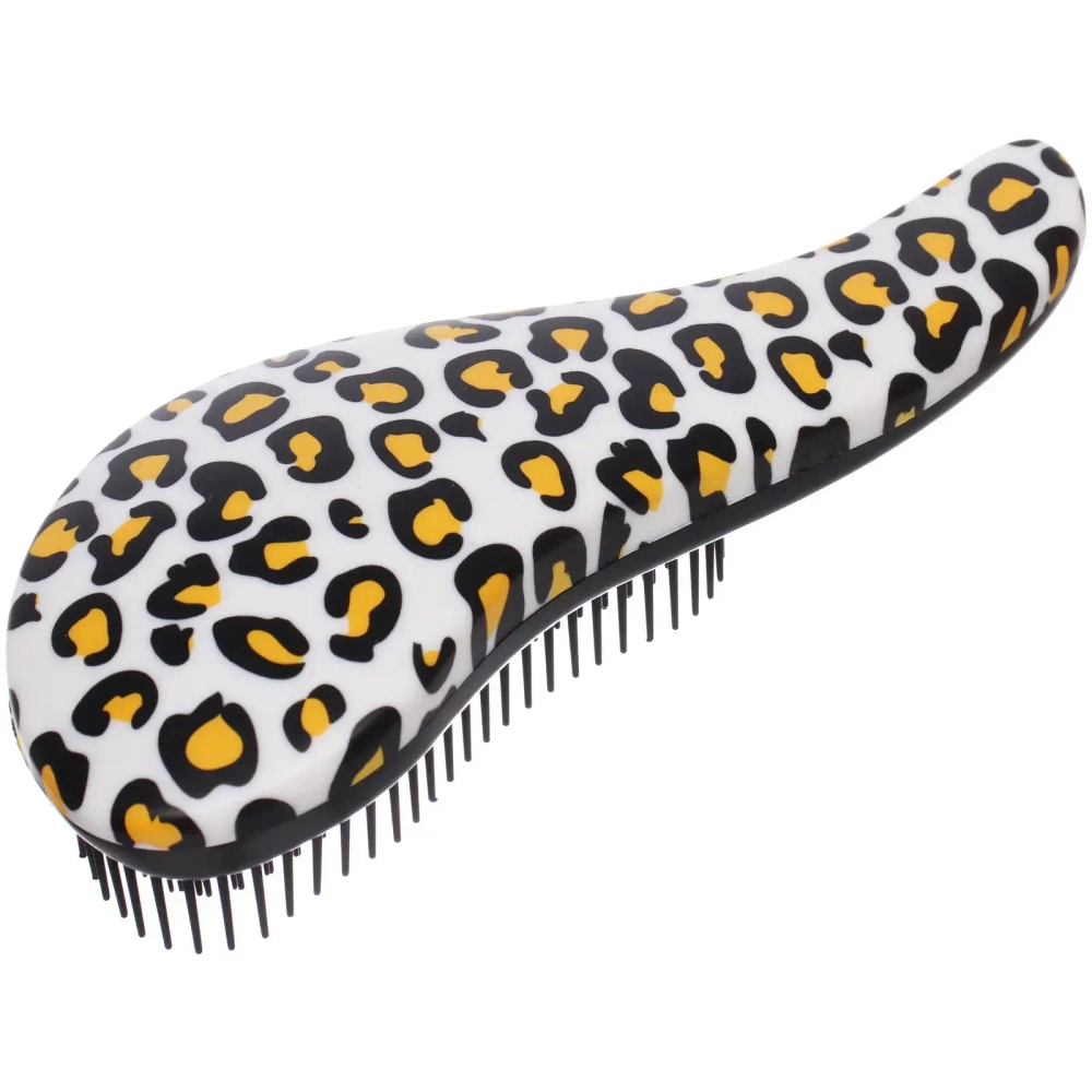Расческа массажная компактная «Perfection», принт леопард, цвет белый, 18.5*8см (коробка PVC)●