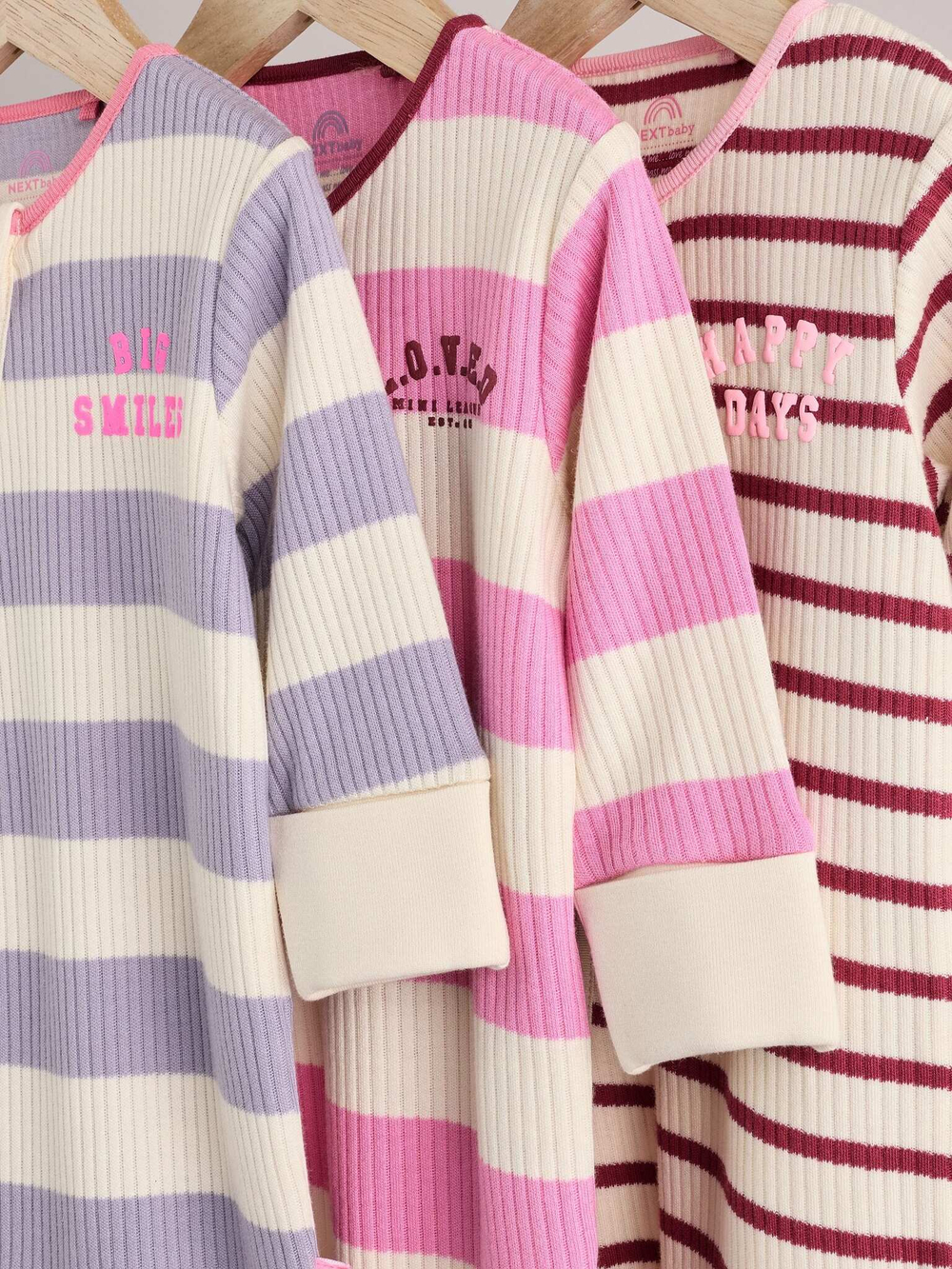 Комбинезон / Cлип для малышей Next B11-342, 3 шт., Розовый, Фиолетовый