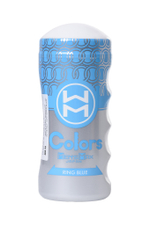 Мастурбатор нереалистичный MensMax Colors Ring Blue, TPE, белый, 15 см