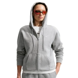 Женская Кофта теннисная Nike Studio Fleece Medium Weight Full Zip - dark grey heather/sail