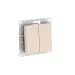ATLASDESIGN 2-клавишный ПЕРЕКЛЮЧАТЕЛЬ, сх.6+6, 10АХ, мех., быстрозажим. клем., БЕЖЕВЫЙ