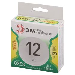 Лампочка светодиодная ЭРА LED GX-12W-830-GX53 GL GX53 12 Вт таблетка теплый свет